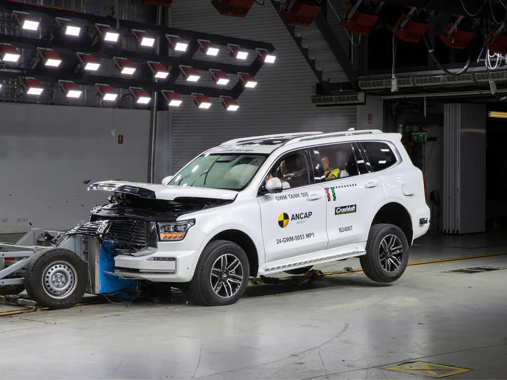 GWM Tank 500 in offset frontal impact test.