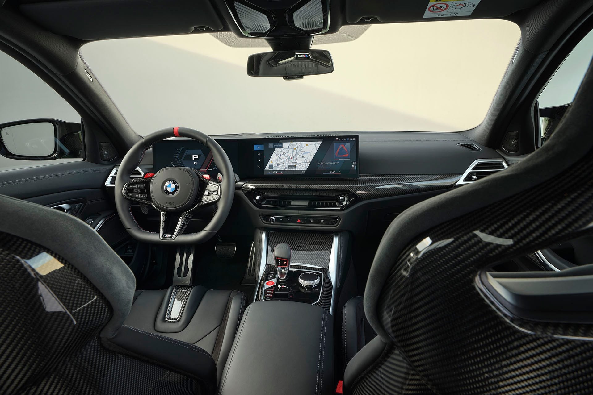 BMW M3 interior with the optional carbon fibre seats.