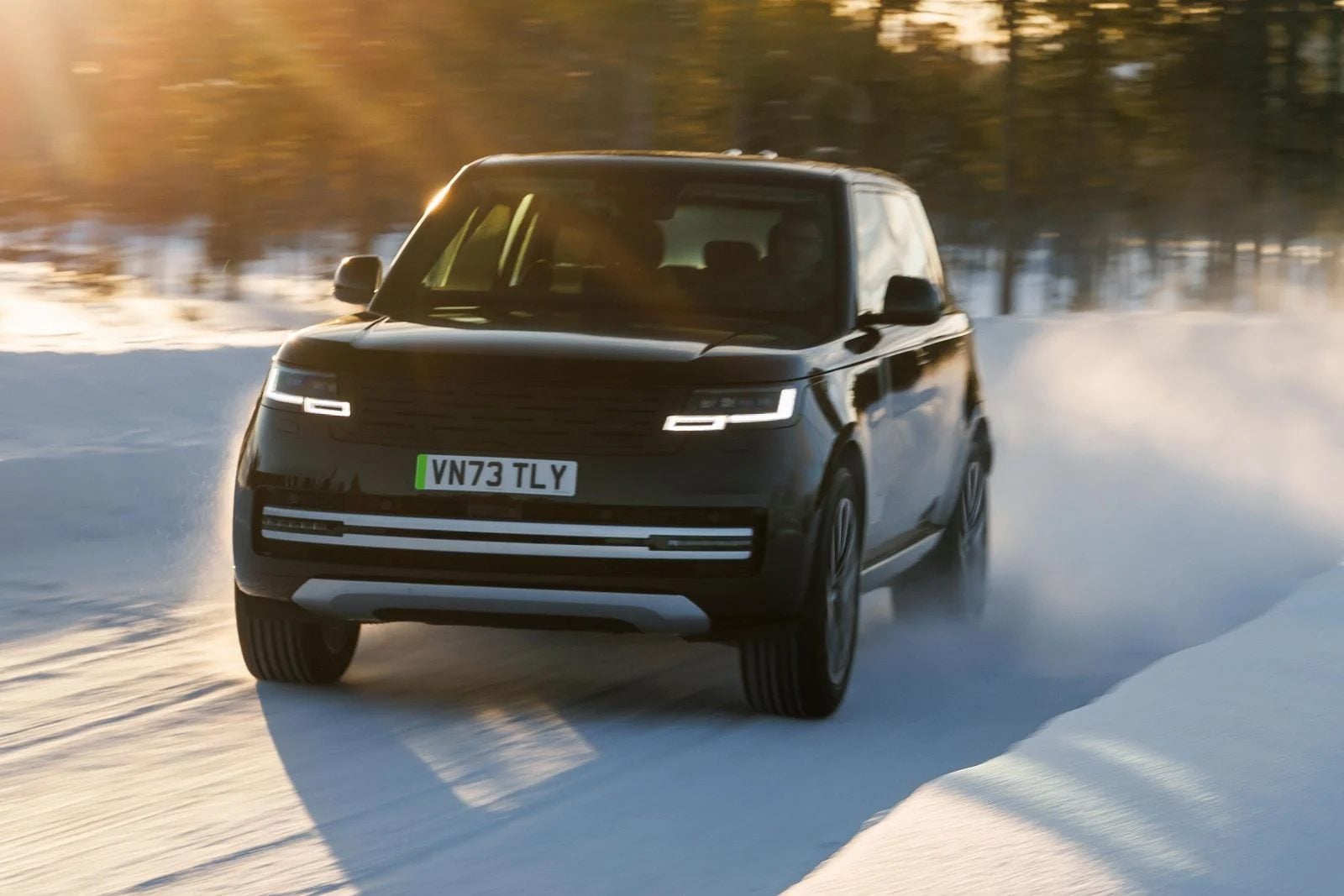 Another shot of Range Rover EV undergoing cold weather testing.