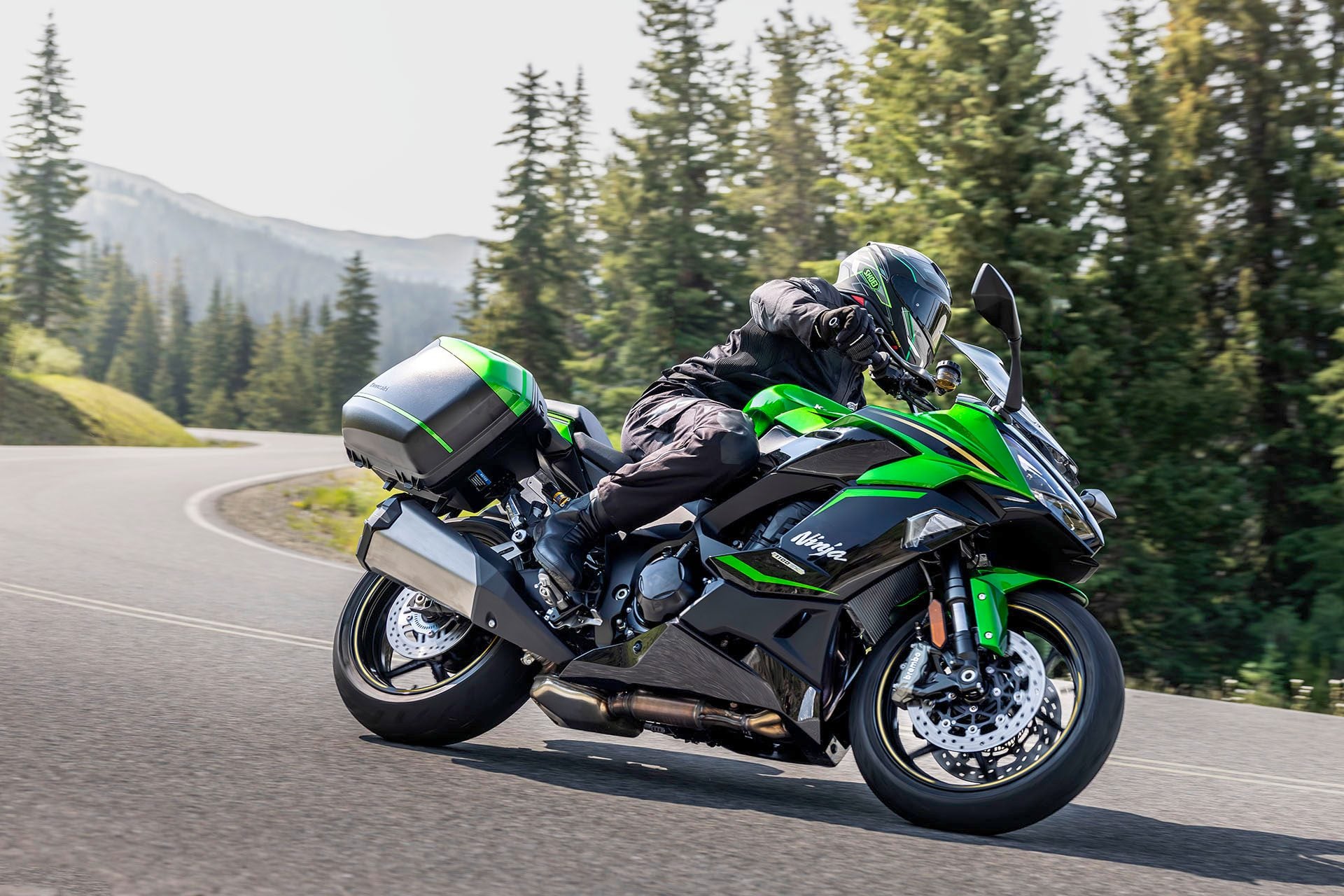 This 1100SX has the accessory panniers fitted.