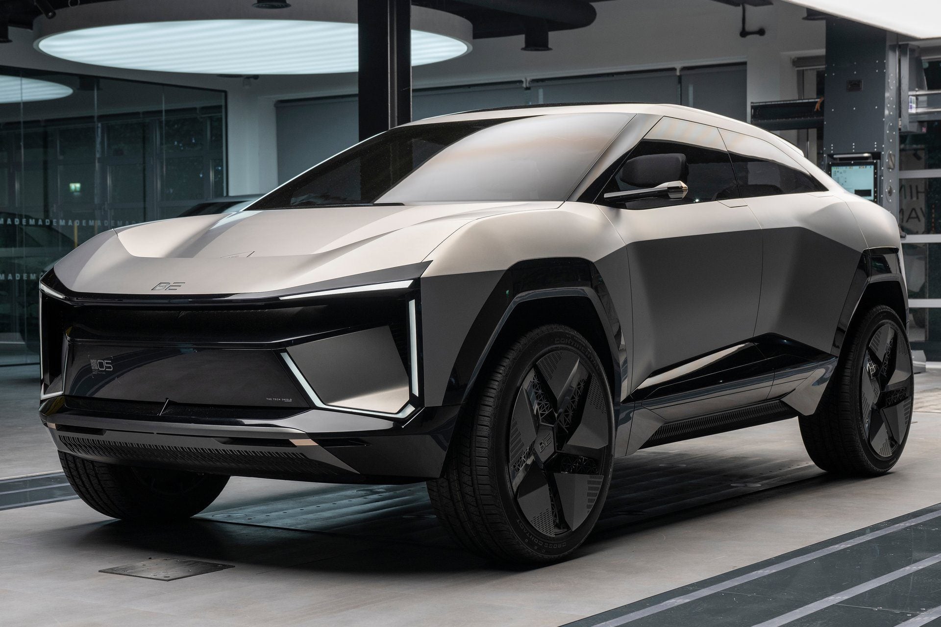 A dramatic look for Mahindra's BE-05 EV, said to be the first of many.