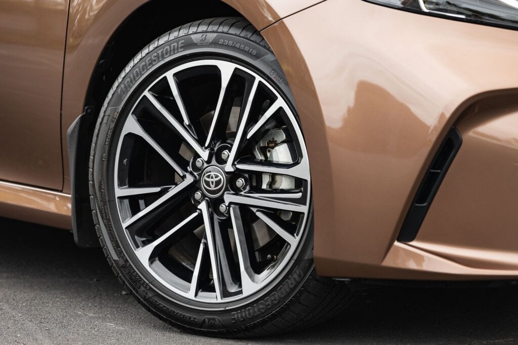 Camry front wheel detail shot
