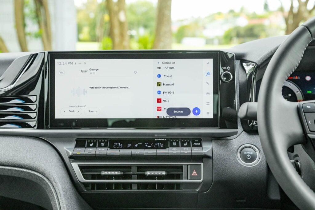 Infotainment screen detail shot