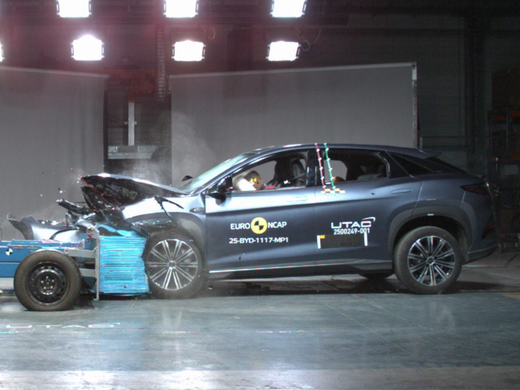 EX5 undergoes frontal crash testing.