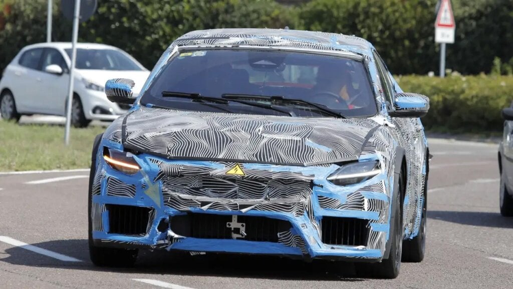Prototype of Ferrari EV out testing on the streets.