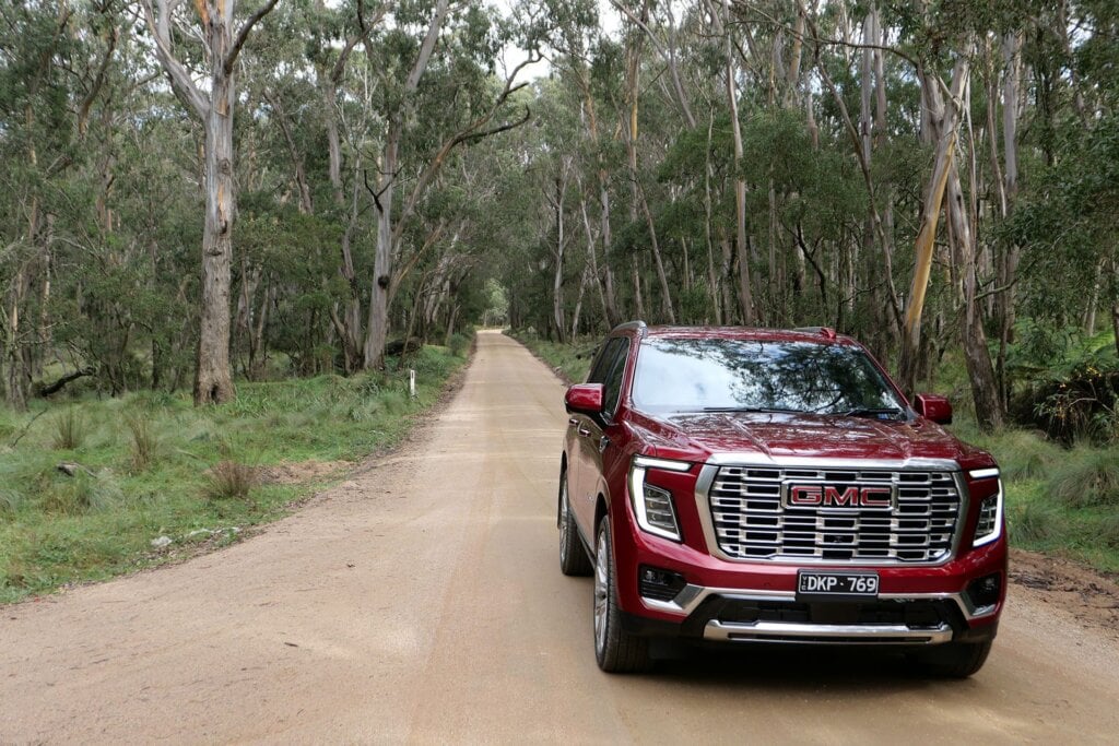 Yukon resting after a gravel section, which it took in its stride.