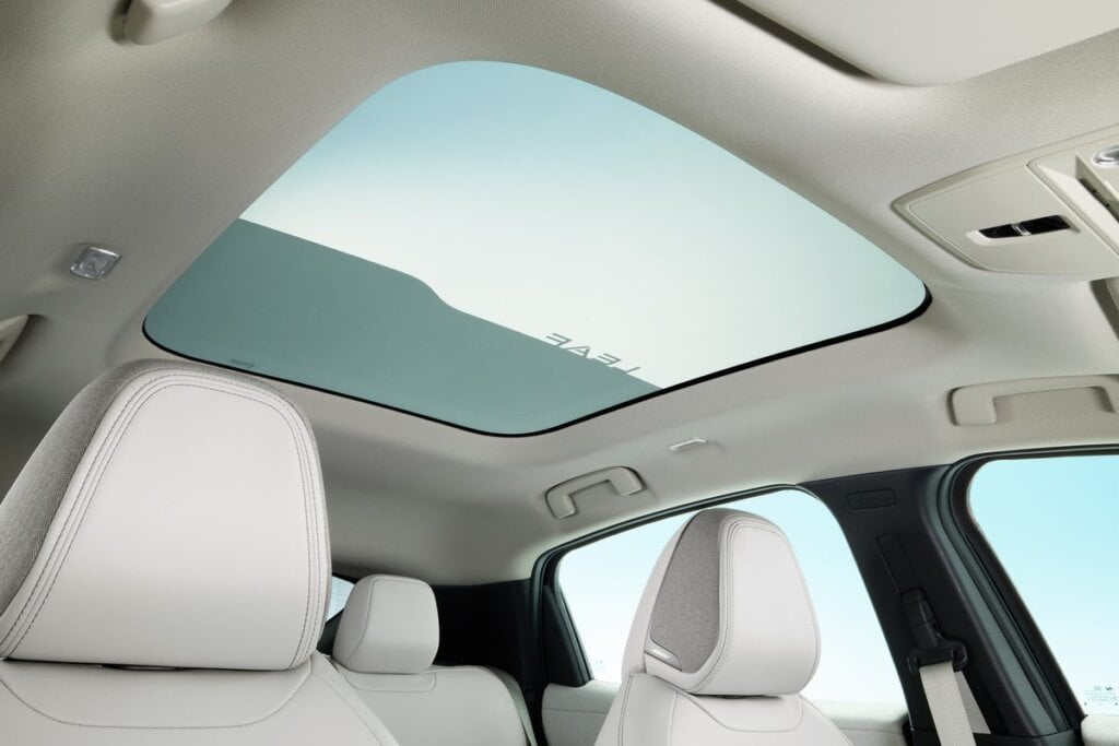 Guess this is the panoramic roof with sun-sensitive glass.