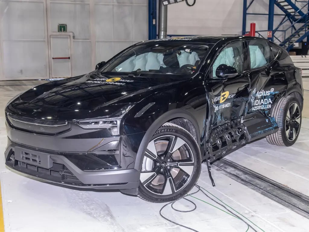 Side impact testing of Polestar 3.