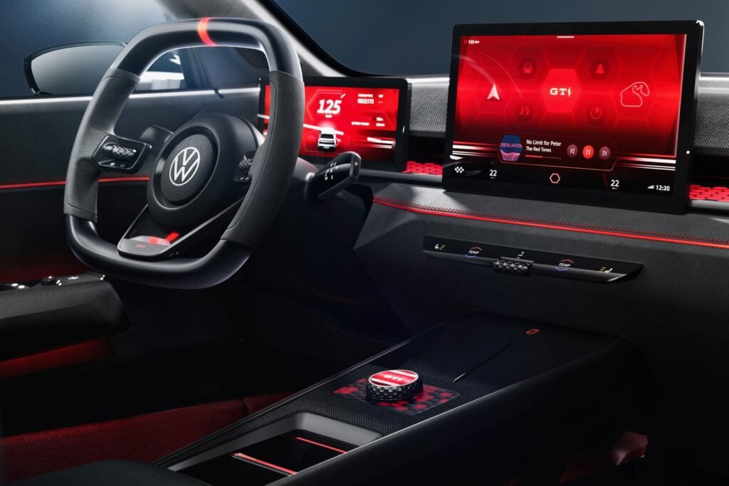 Nice in here, with lots of sporty red ambience going on.
