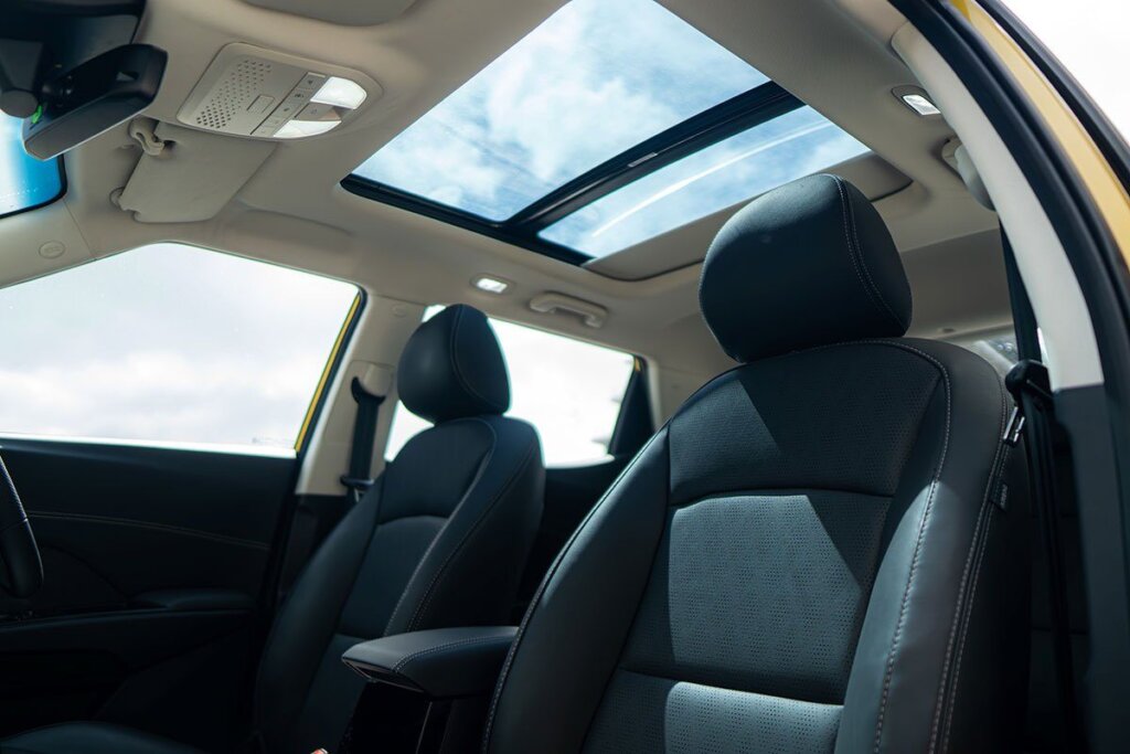 Seats are manual, without lumbar adjustability.