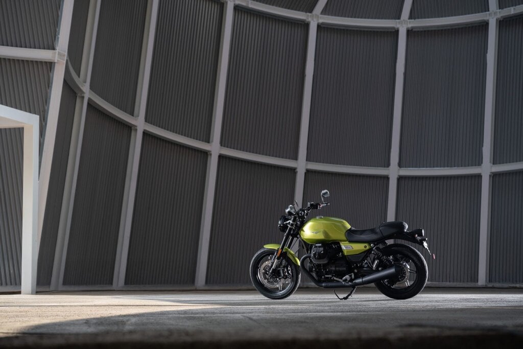 Nice motorcycle workshop, if a little barren.