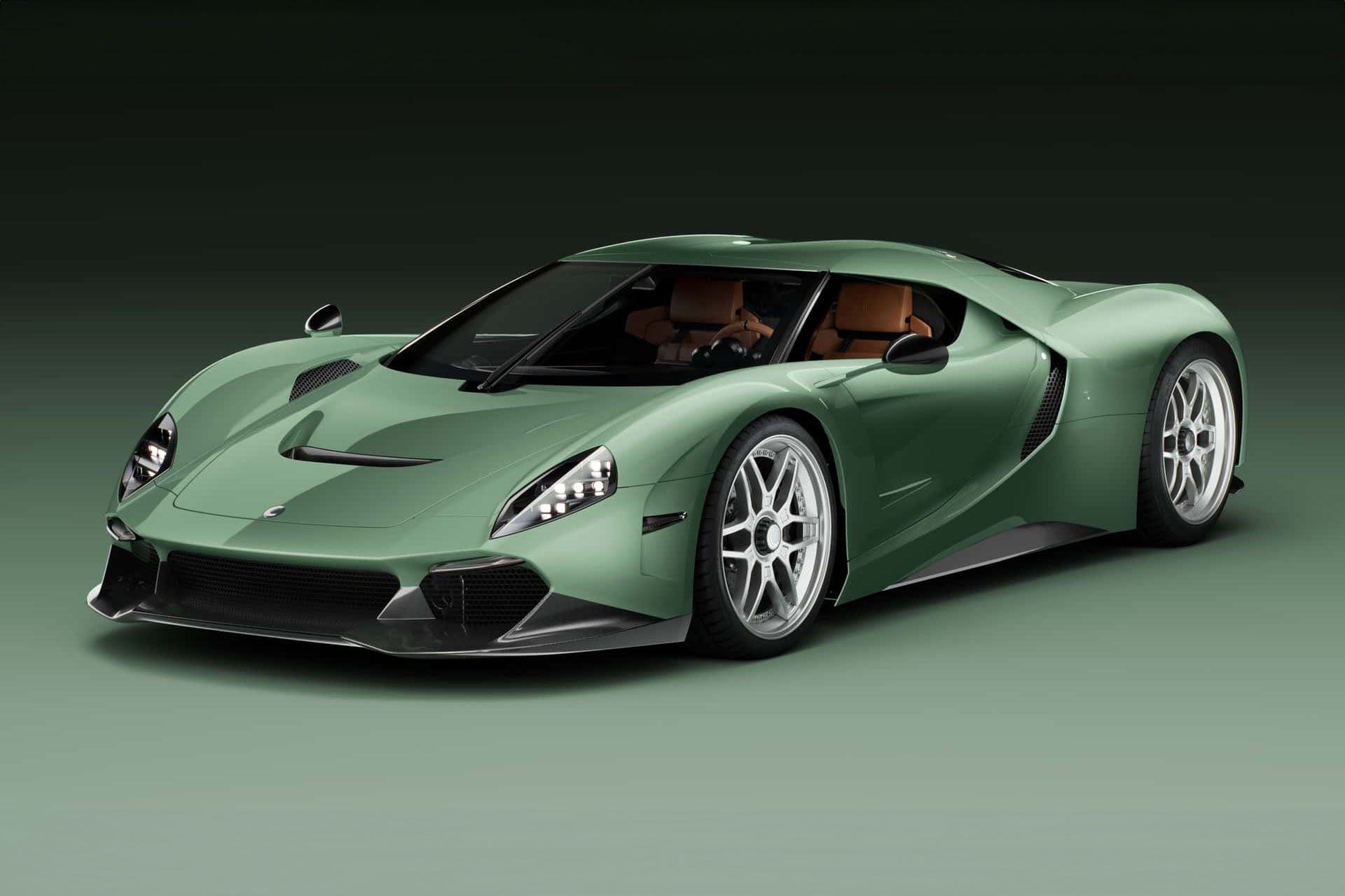Green Capricorn supercar on green and black back ground