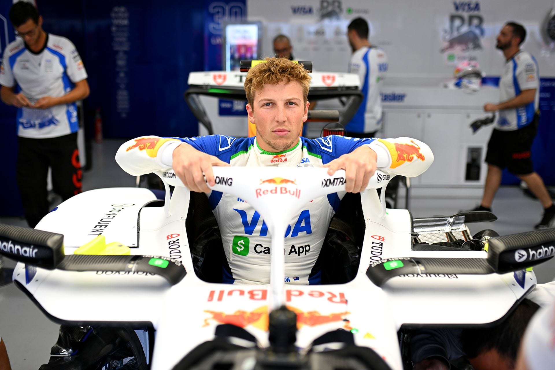 Lawson in cockpit