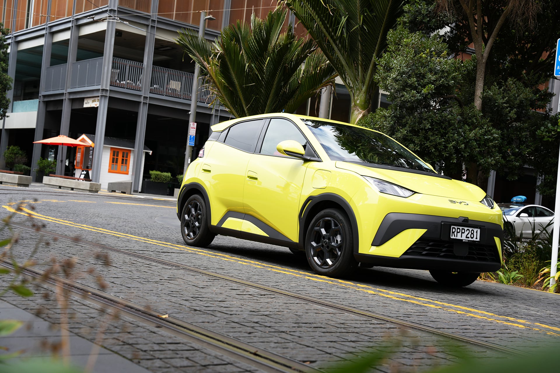 BYD Atto 1 in yellow on the road