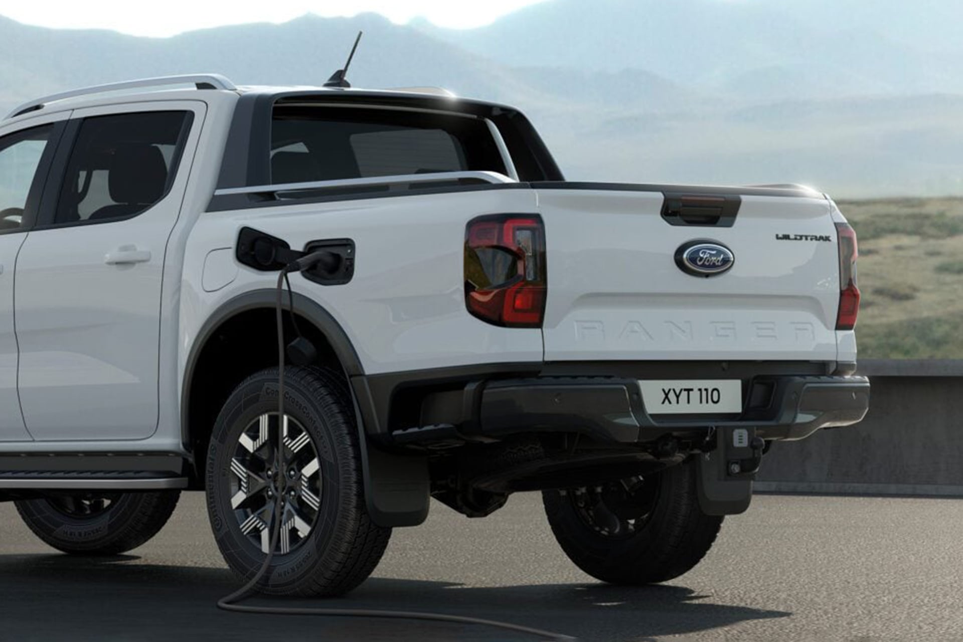 White electric ford ranger