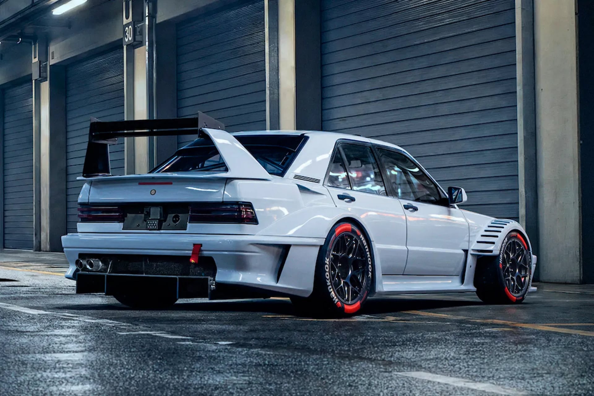 HWA Evor R in white in pitlane
