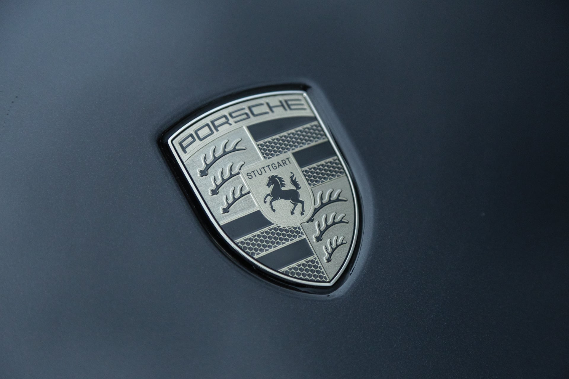 Porsche badge in silver