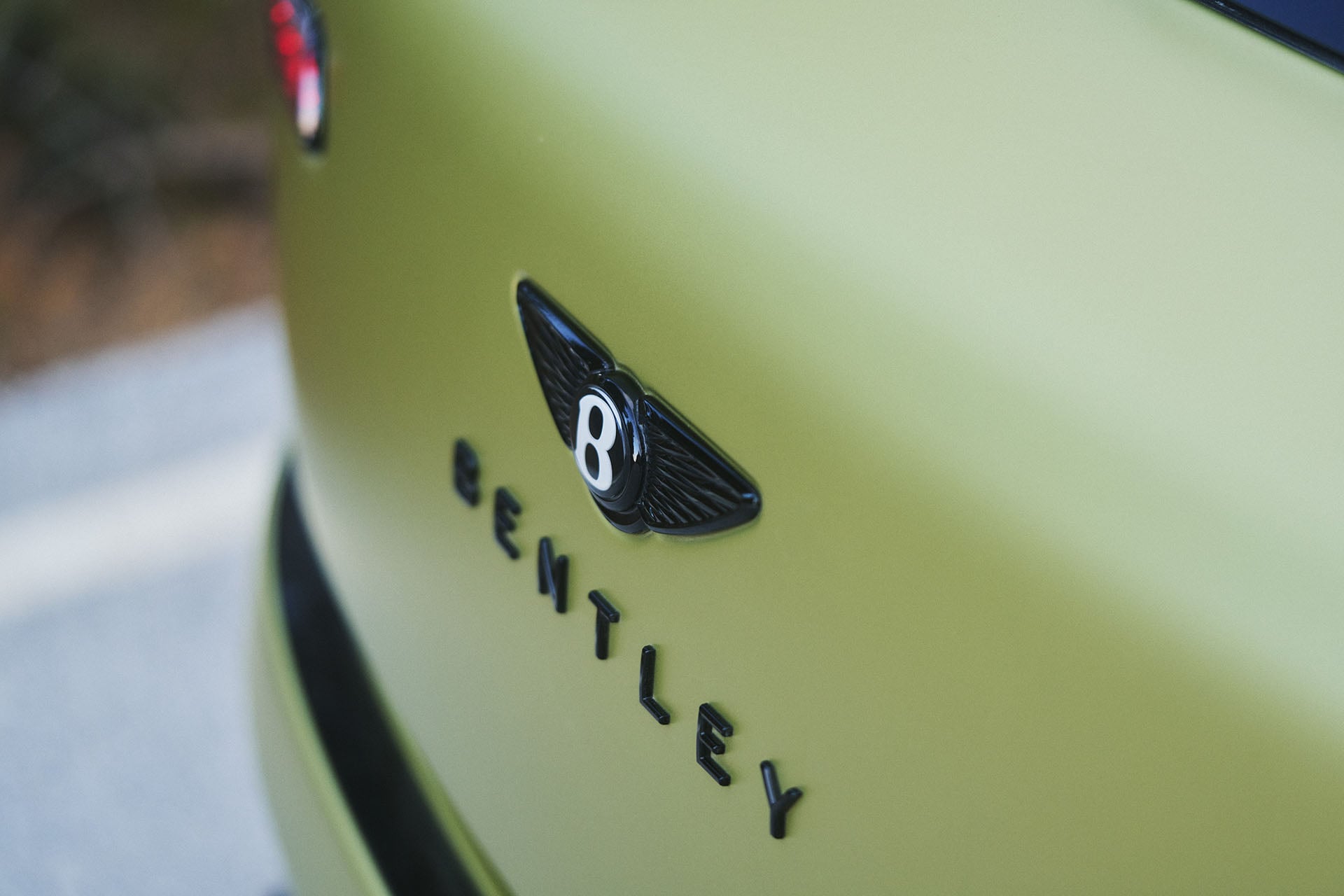 back of a green Bentley