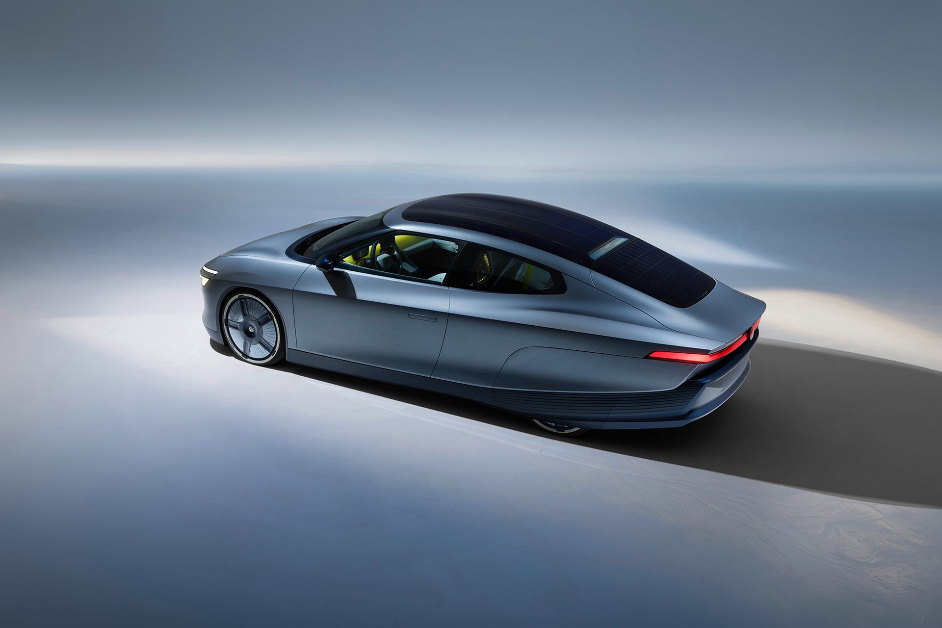 Volkswagen Mission Efficiency in silver blue on grey background