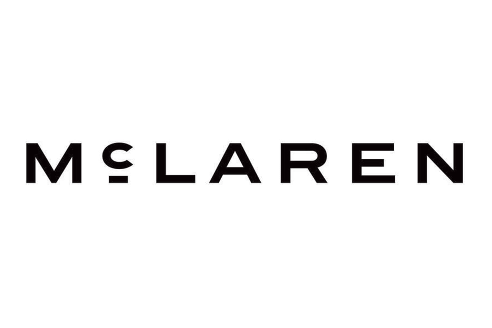 new mclaren logo in black on white back ground