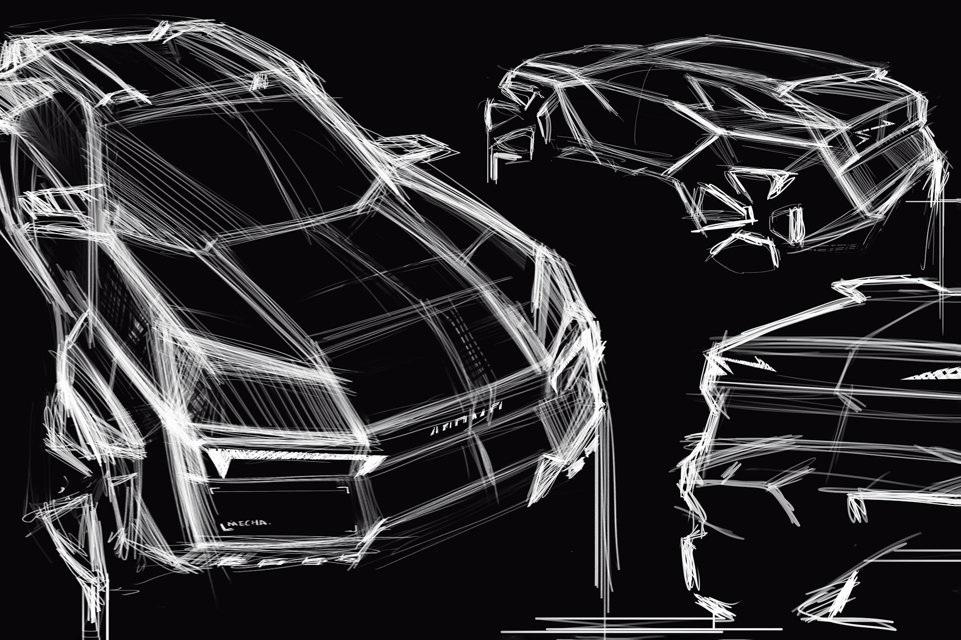 black and white design sketch