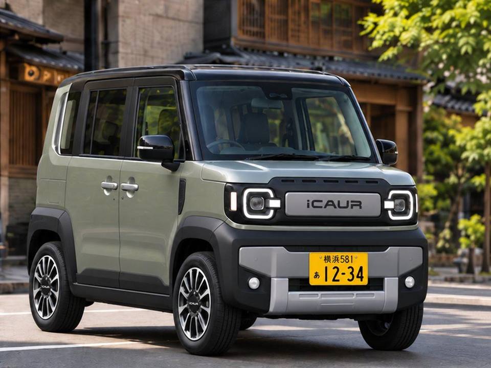 AI-generated impression of the rugged kei car wearing iCAUR badges