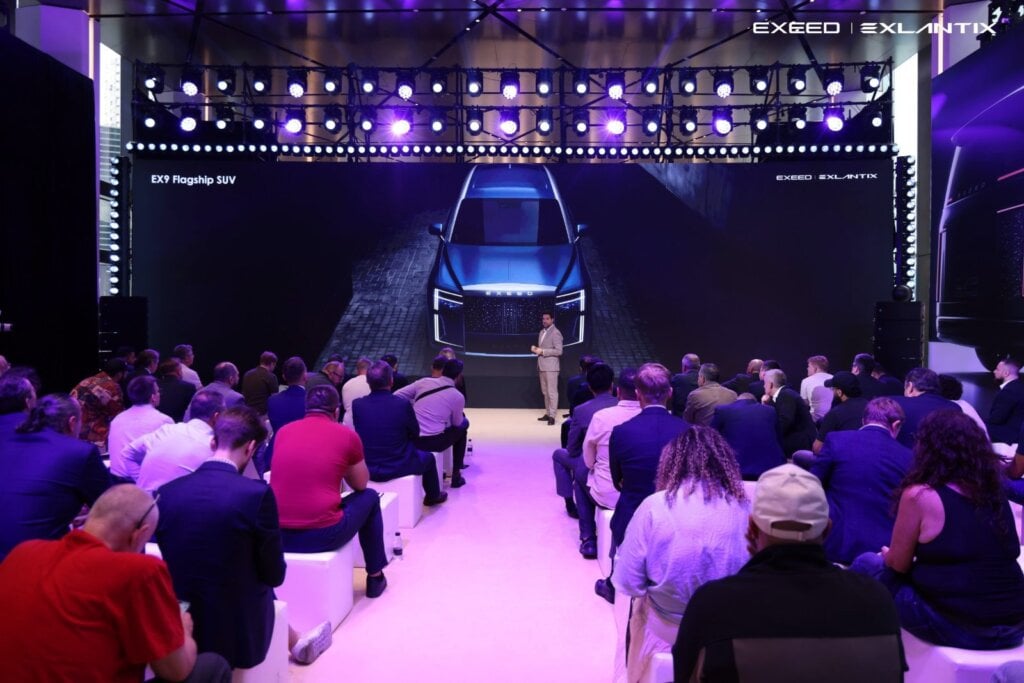 Exeed EX9 flagship SUV front view shown to media in Shanghai