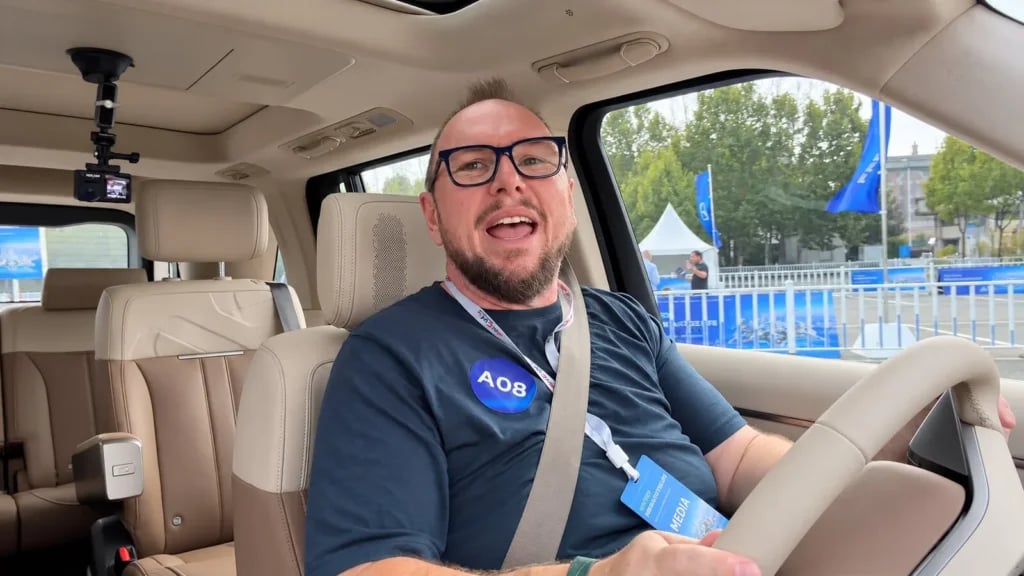 Richard Edwards driving the Freelander 8 international model in Wuhu