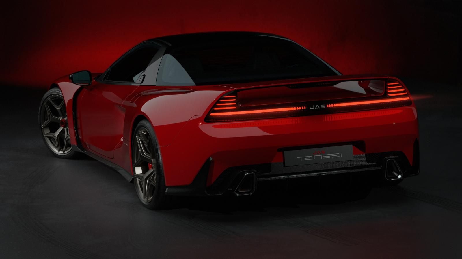 Rear of the JAS Tensei with its full-width LED tail light and spoiler hoop