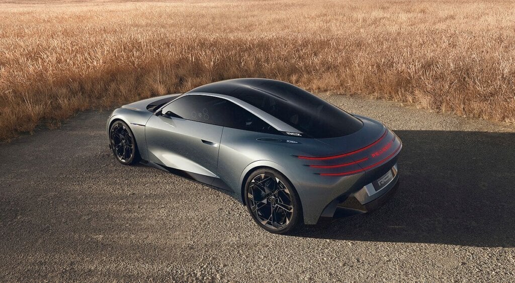 Rear three-quarter view of the Peugeot RCZ Vision concept