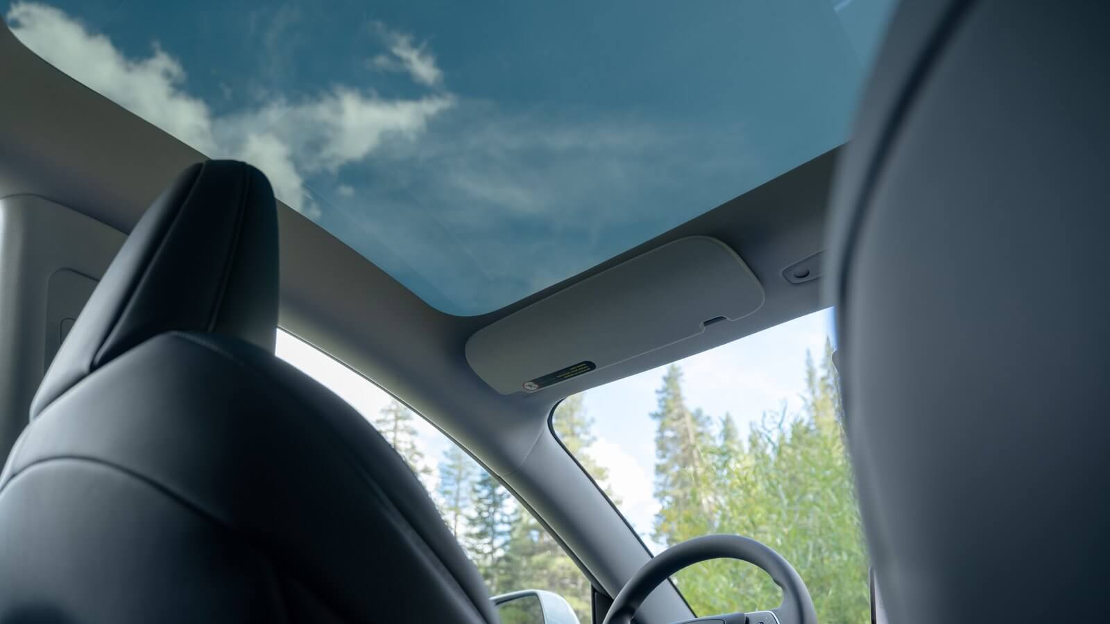 Panoramic glass roof of the Tesla Model 3