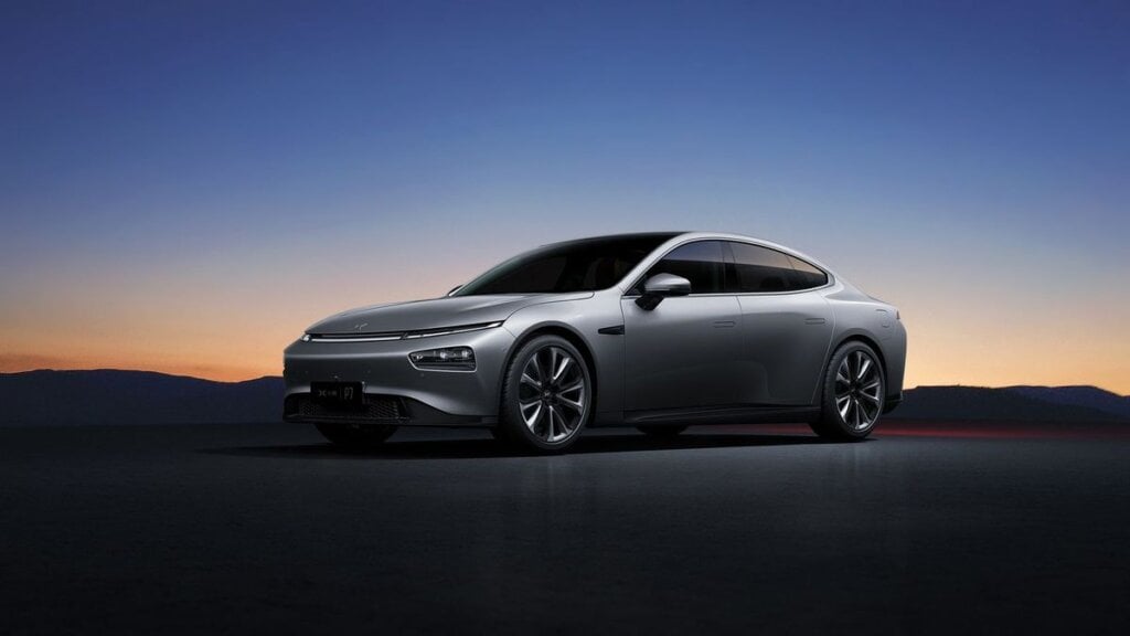 Xpeng P7+ electric sedan, a European premiere at the 2024 Paris Motor Show