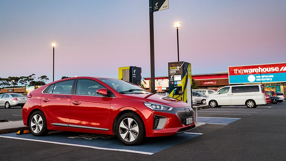 2017 Hyundai Ioniq Electric parked at charging station