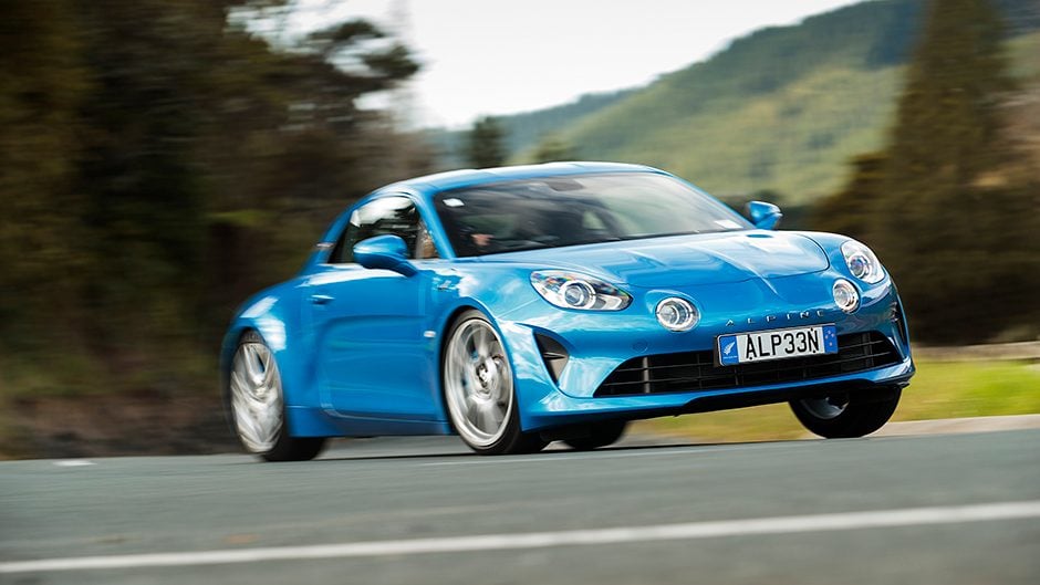 2018 Alpine A110 driving around corner