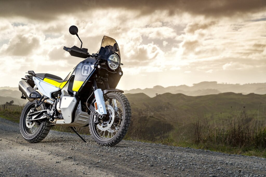 2022 Husqvarna Norden 901 parked on hilltop
