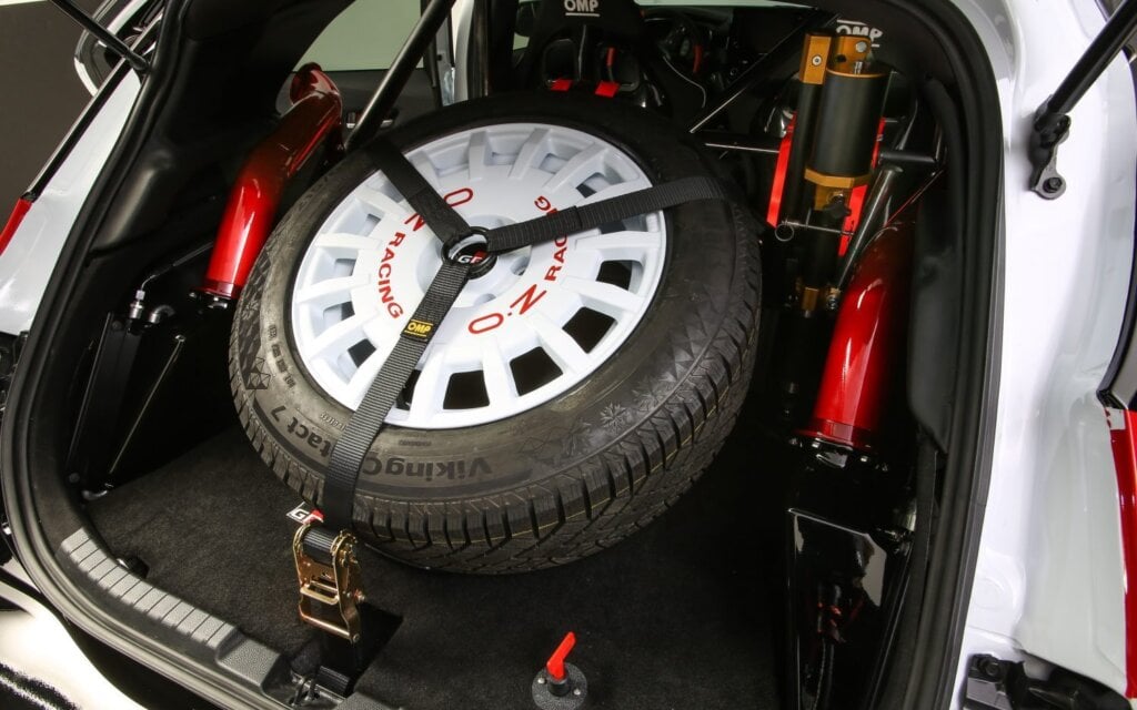 Toyota GR Corolla Rally Concept spare tyre view