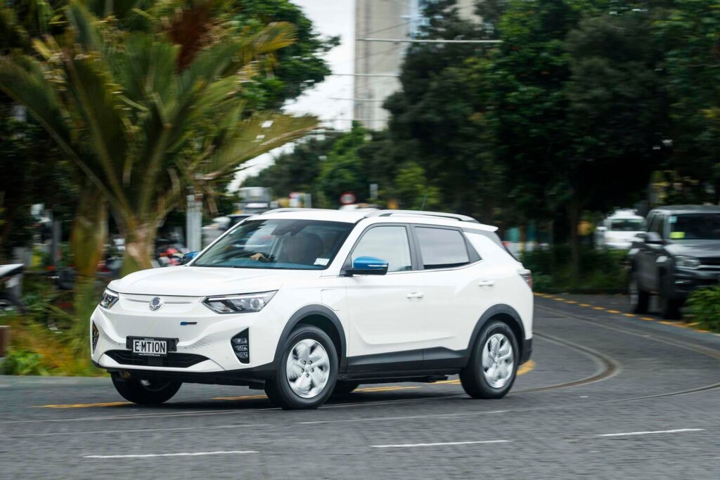 SsangYong Korando e-Motion driving around corner
