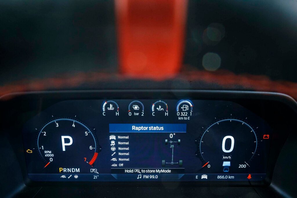 Ford Ranger Raptor dials