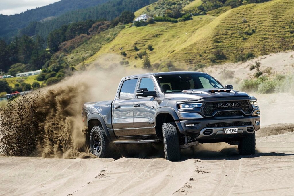 RAM TRX drifting in sand