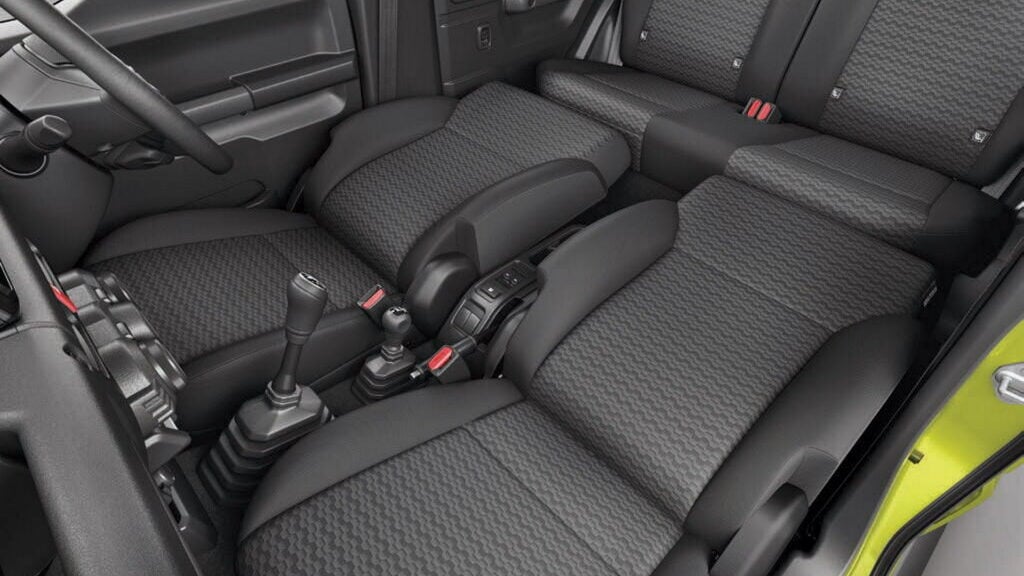 Five-door Suzuki Jimny front seats folded