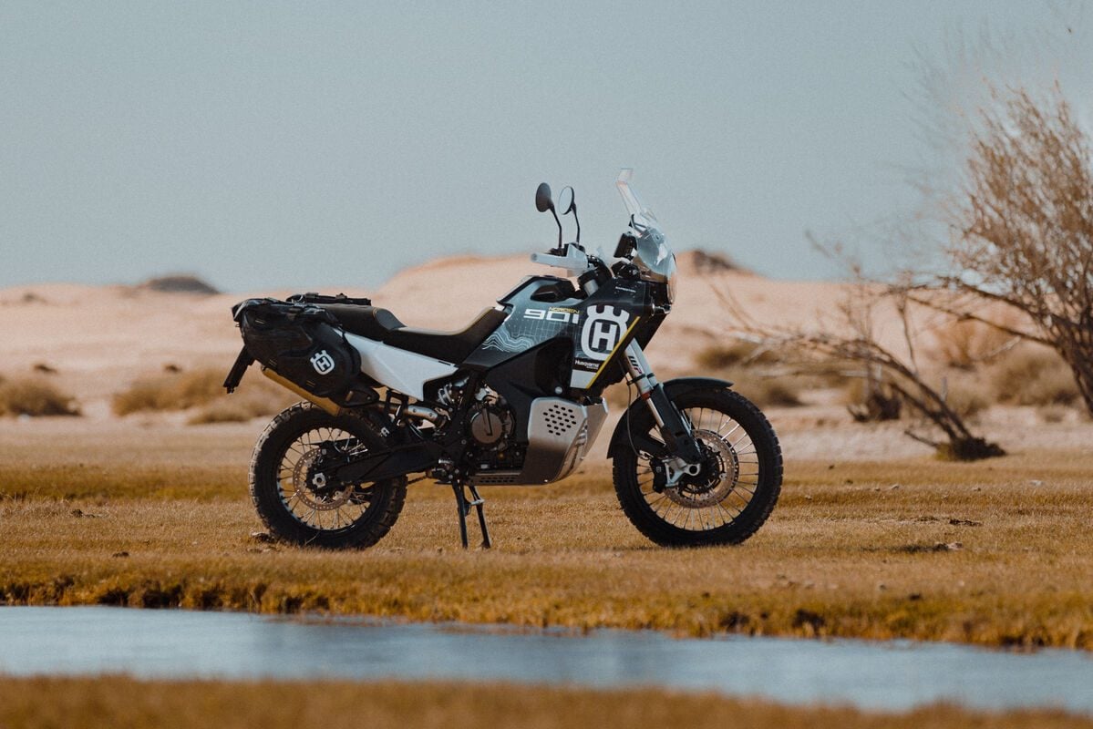 Husqvarna Norden 901 parked next to water