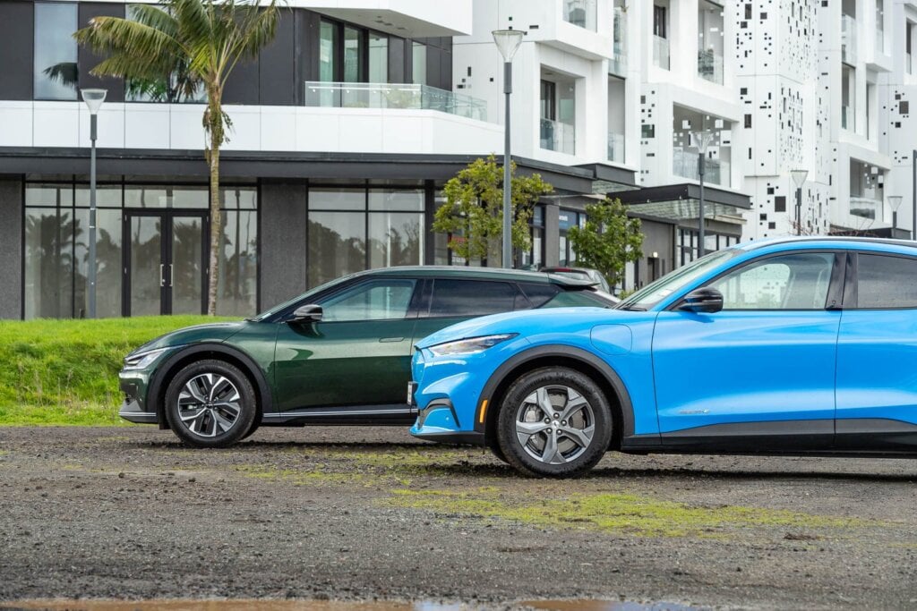 Side by side comparison of Mach-E and Kia EV6