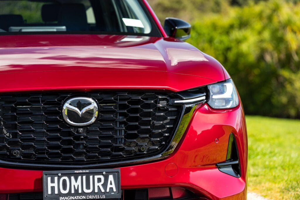 Close up of the Mazda CX-60 Homura PHEV's front grille