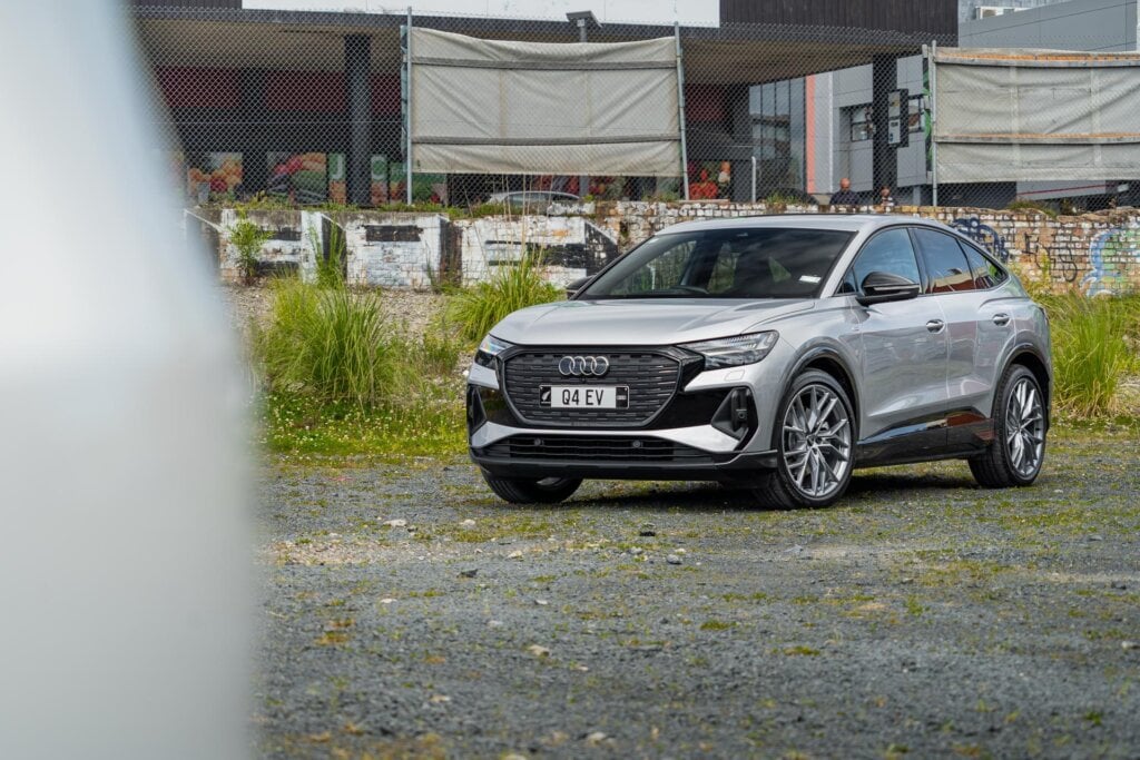 Front quarter shot of the Audi Q4 e-tron