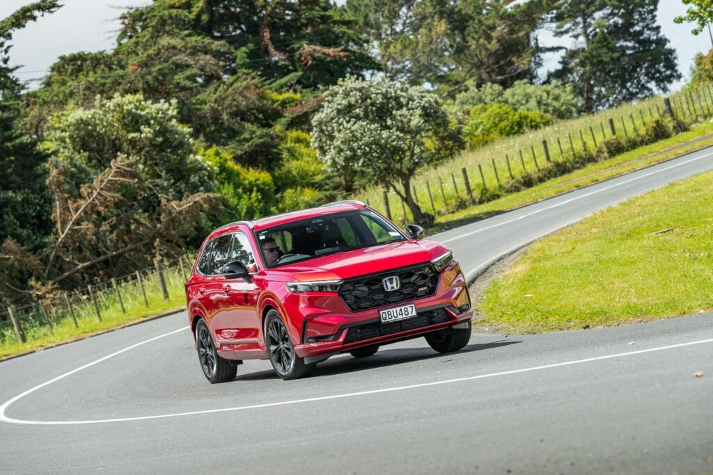 Front of Honda CR-V shown while cornering
