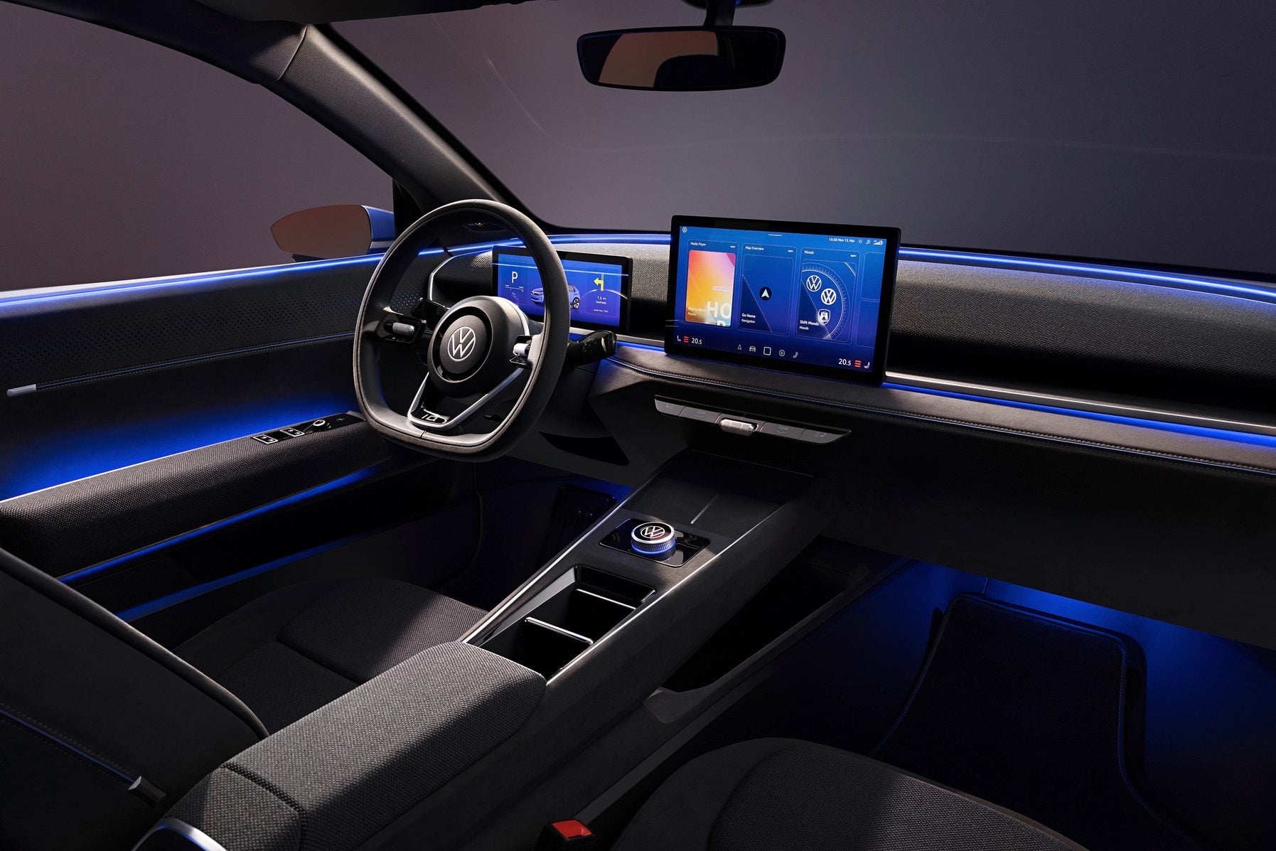 Interior of the compact electric ID.2all concept.