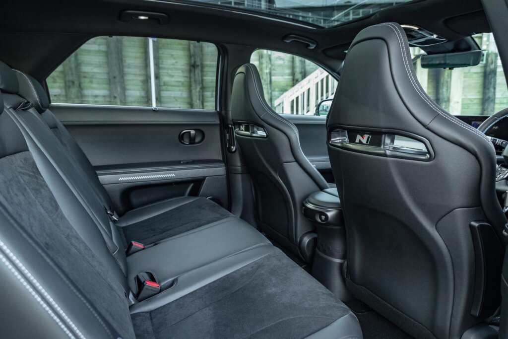 Rear seat space inside the rear of the Hyundai IONIQ 5 N