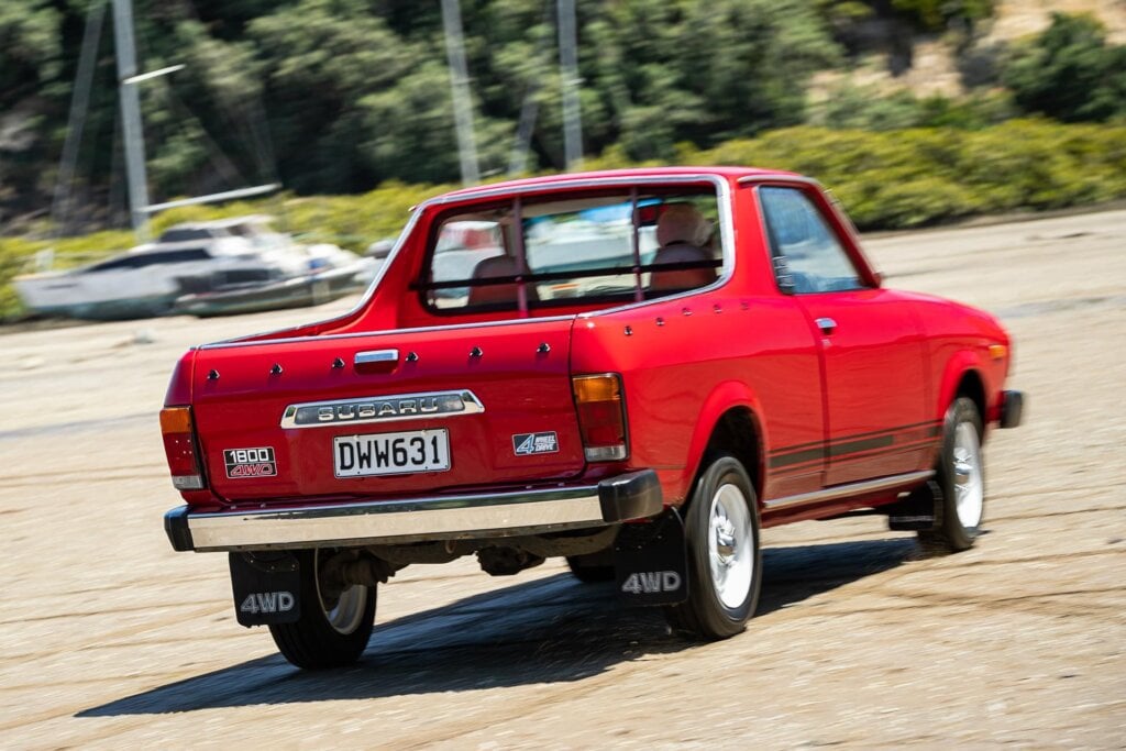 Rear shot of the Subaru Brumby in action