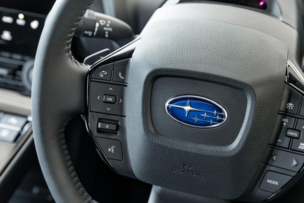 Subaru Solterra steering wheel detail