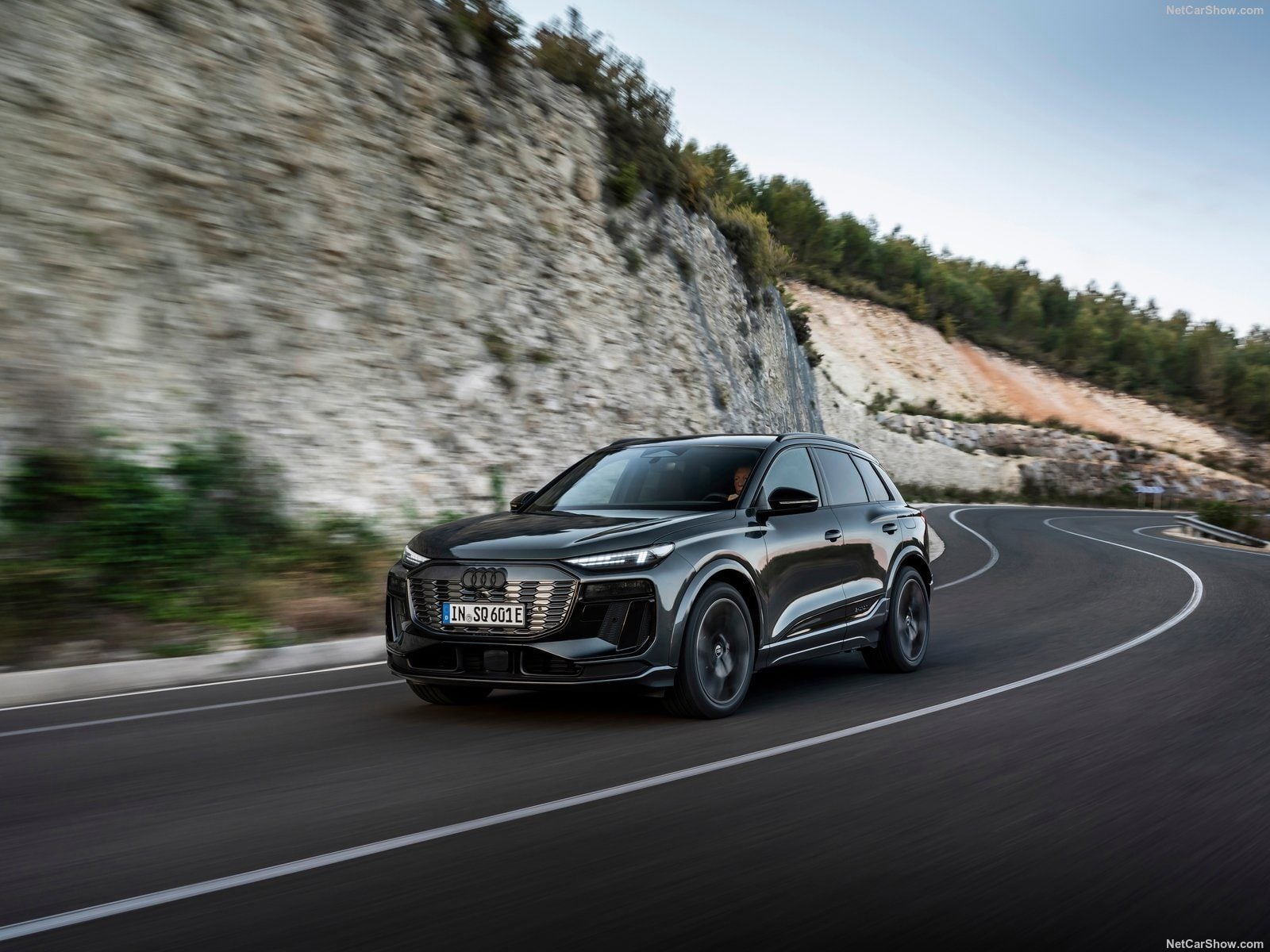 Audi SQ6 e-tron on the go.